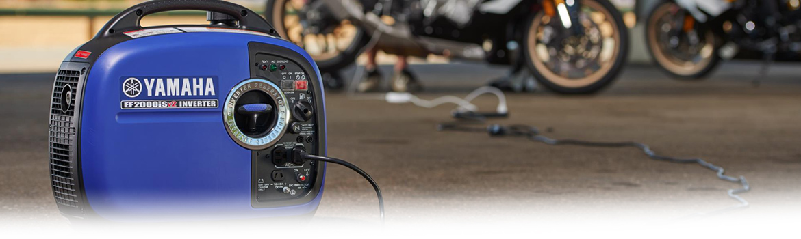 2017 Yamaha EF-EF2000iSv2 Generator in the roadway whit motorcycles, available in Platinum Powersports,