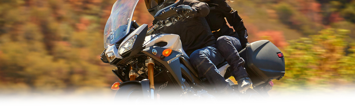 2017 Yamaha FJ09 Two people traveling on the road, available in Platinum Powersports,