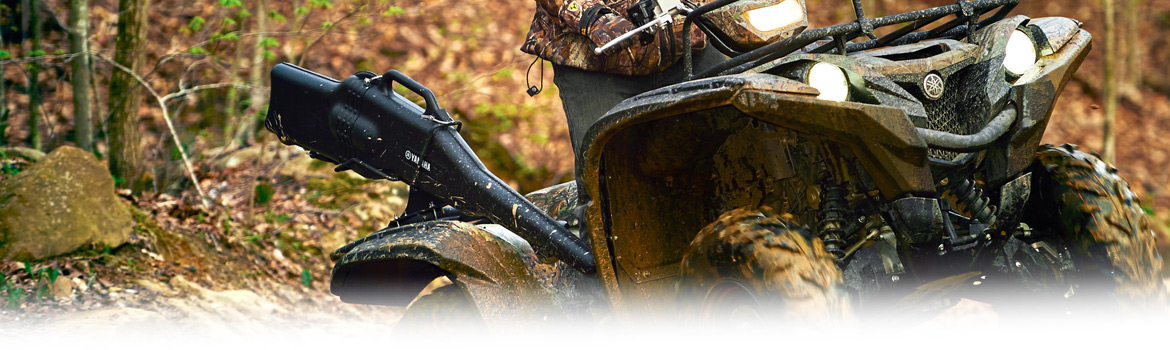 2017 Yamaha Grizzly EPS Crossing the mud in an all terrain, available in Platinum Powersports, 