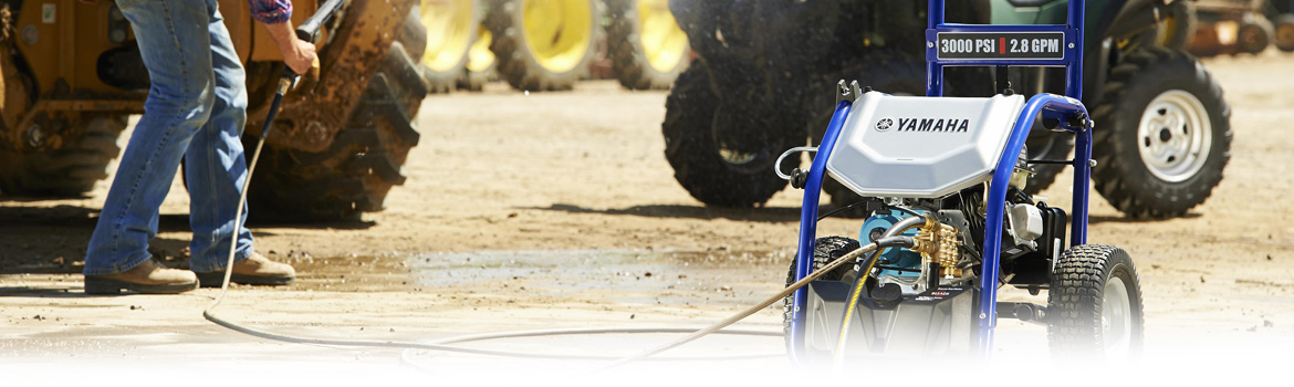 2017 Yamaha PW3028 Pressure washing a tractor, available in Platinum Powersports,