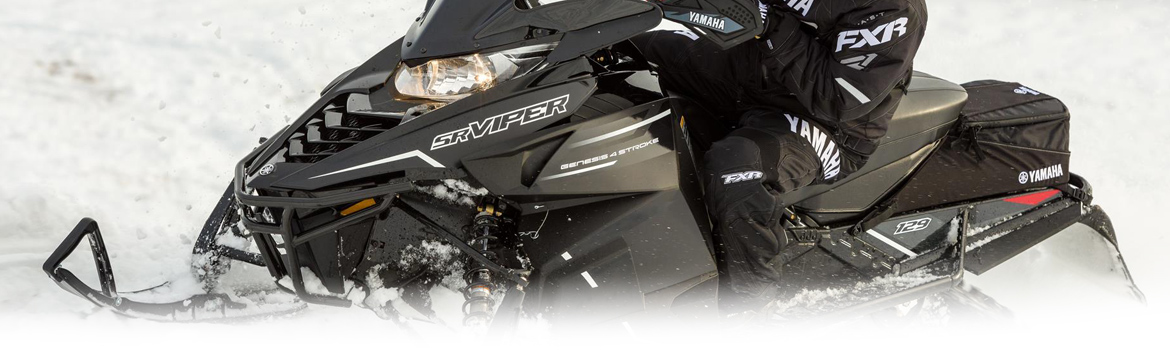 2018 Yamaha SR Viper LT X Sliding fast in a snowmombile, available in Platinum Powersports,
